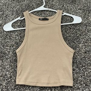 Zara womens tank top, Size small, beige in color